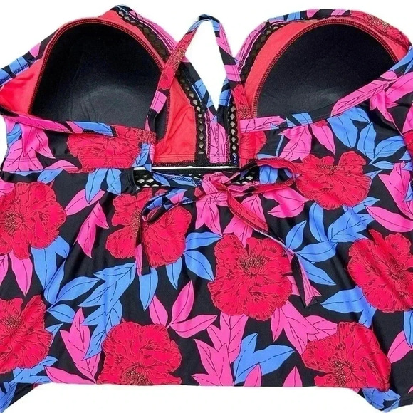 Dip Women’s Floral Tankini Swimsuit Top Size 3X NWT - Picture 3 of 8